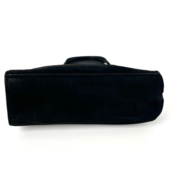 Authentic Vintage GUCCI Suede Black Mini Top Handle Satchel Bag - Picture 9 of 16